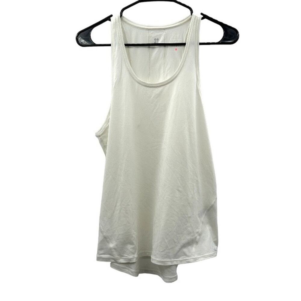 Sweaty Betty Off White Sleeveless Scoop Neck Activewear Tank Top Size S